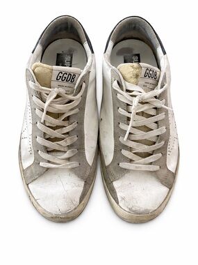 Golden Goose Superstar Sneakers Distressed White Gray Size 44